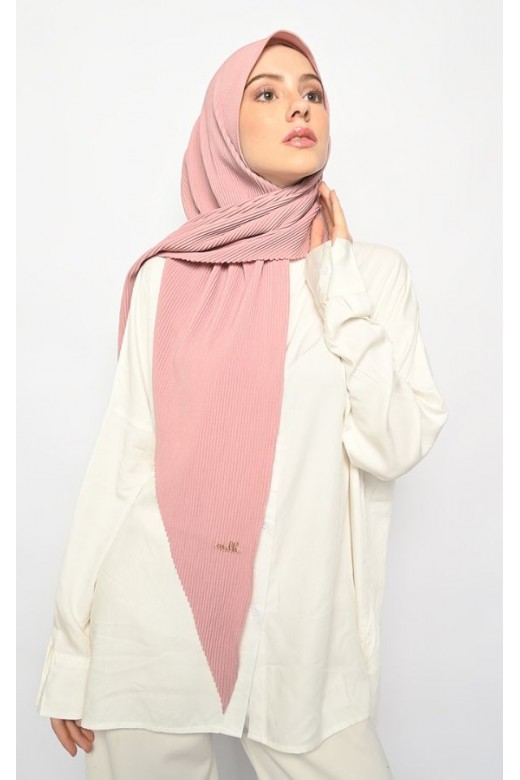 Suria Segitiga Instan Pleats Baby Pink